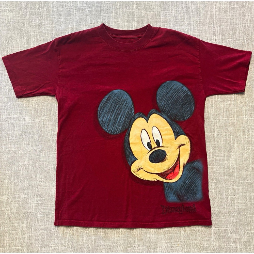 Disneyland Mickey Mouse Youth Unisex T-Shirt Red L (14-16) 2015 Hanes